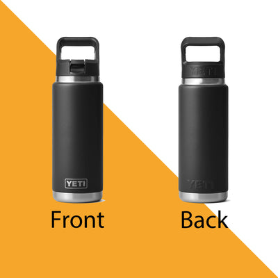 YETI Rambler 26oz 2.0 Stainless Steel Water Bottle, Personalized Vacuum Insulated Bottle, Laser Engraved Water Bottle with Straw Cap, Drinkware