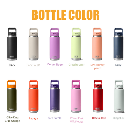 YETI Rambler 26oz 2.0 Stainless Steel Water Bottle, Personalized Vacuum Insulated Bottle, Laser Engraved Water Bottle with Straw Cap, Drinkware 1 engraving lounge
