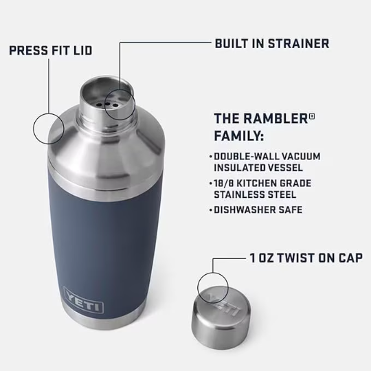 YETI Rambler Cocktail Shaker Stainless Steel, Personalized Stainless Steel Shaker, Laser Engraved Shaker, 20oz 8 engraving lounge