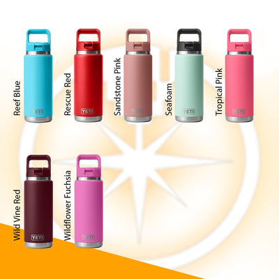 YETI Rambler Jr. 12oz Kids Bottle, Personalized Vacuum Insulated Bottle, Laser Engraved Custom Water Bottle with Straw Cap, Drinkware