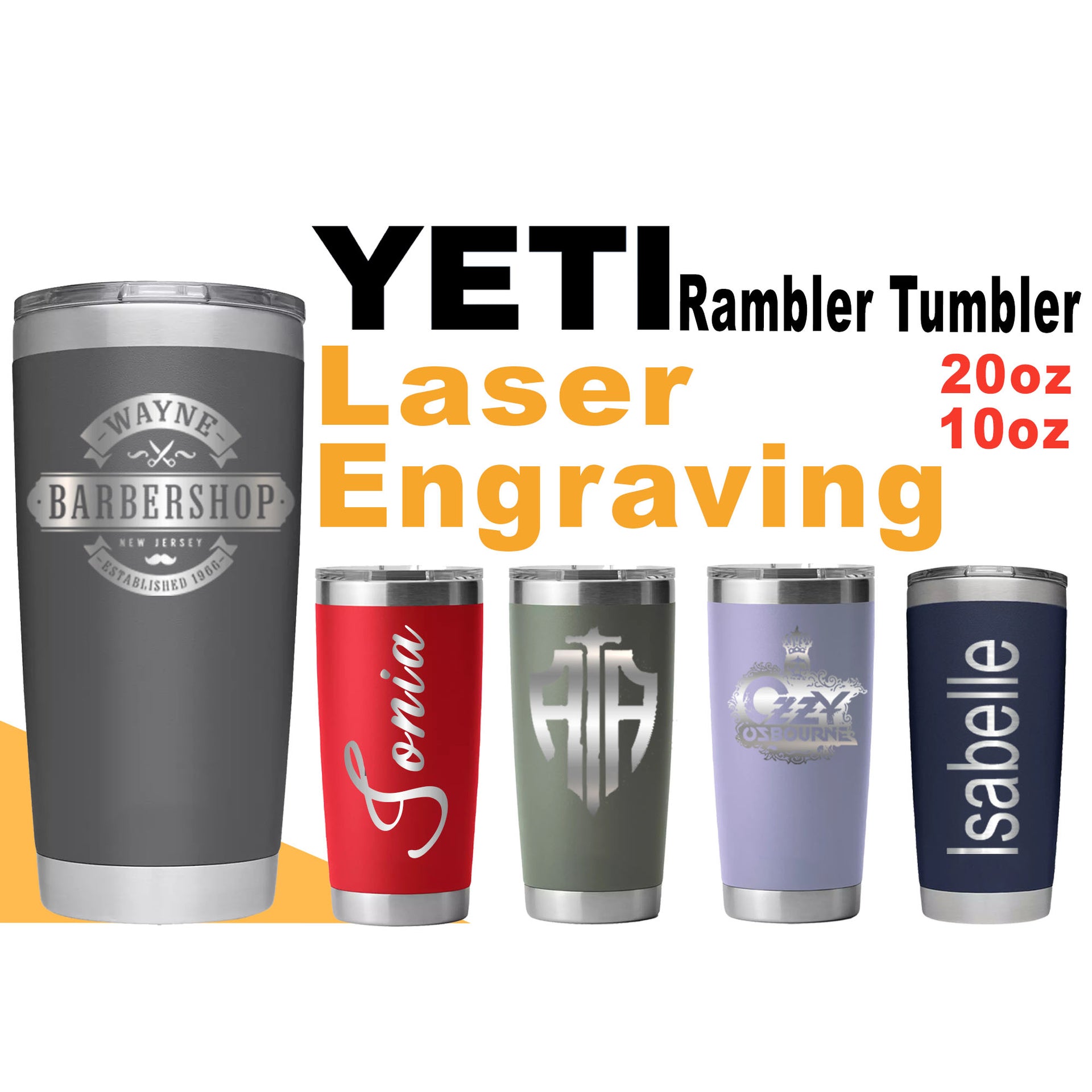YETI Rambler Tumbler Stainless Steel, Personalized Stainless Steel Tum –  Engraving Lounge