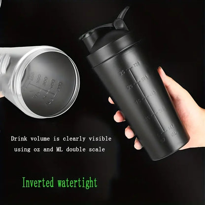 24oz Thermal Protein Shaker Bottle, Double Walled 304,Personalized Stainless Steel Powder Shaker Bottle, Laser Engrave Vacuum Flask
