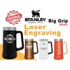 24oz Stanley Big Grip Beer Stein Stainless Steel Tumbler, Personalized Stainless Steel Tumbler, Laser Engraved Tumbler.