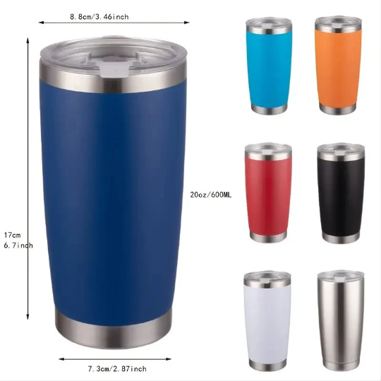 20oz Stainless Steel Thermal Mug - Vacuum Leakproof Water Bottle with Lid for Tea, Coffee - Insulated Drinkware for Hot and Cold Beverages - Engraving Lounge