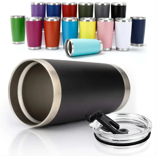 20oz Stainless Steel Thermal Mug - Vacuum Leakproof Water Bottle with Lid for Tea, Coffee - Insulated Drinkware for Hot and Cold Beverages - Engraving Lounge