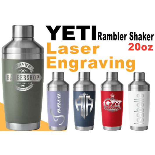 YETI Rambler Cocktail Shaker Stainless Steel, Personalized Stainless Steel Shaker, Laser Engraved Shaker, 20oz