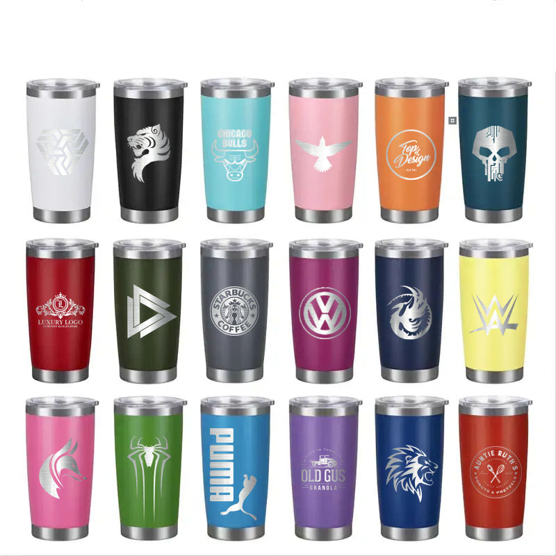 20oz Stainless Steel Thermal Mug - Vacuum Leakproof Water Bottle with Lid for Tea, Coffee - Insulated Drinkware for Hot and Cold Beverages - Engraving Lounge