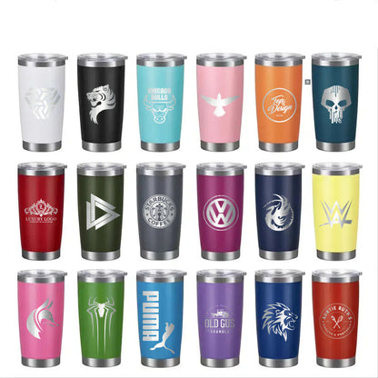 20oz Stainless Steel Thermal Mug - Vacuum Leakproof Water Bottle with Lid for Tea, Coffee - Insulated Drinkware for Hot and Cold Beverages - Engraving Lounge